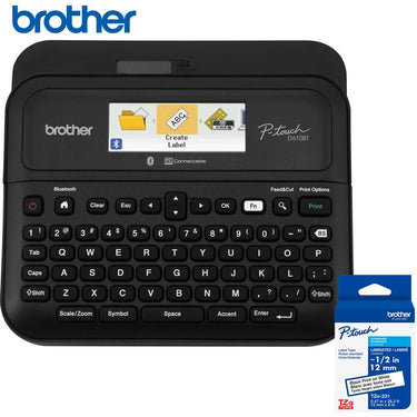 Brother Business Professional Connected Label Maker w/ White Laminated Label Tape