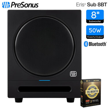PreSonus Eris Sub 8BT 8" Powered Bluetooth Studio Subwoofer + 2 Year Warranty