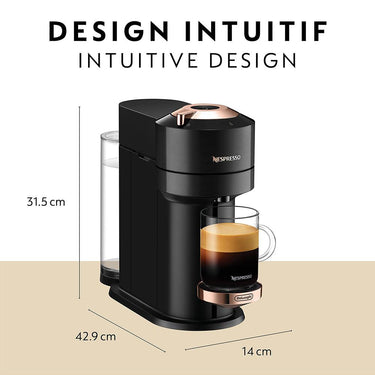 Nespresso Vertuo Next Coffee and Espresso Machine by De'Longhi Rose Gold
