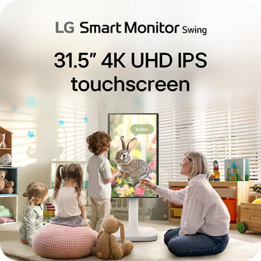 LG 32 Inch 4K UHD IPS Touchscreen Smart Monitor Swing with Rolling Stand
