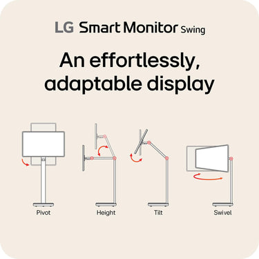 LG 32 Inch 4K UHD IPS Touchscreen Smart Monitor Swing with Rolling Stand