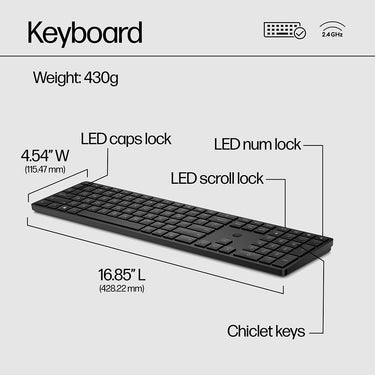 Hewlett Packard 650 Wireless Keyboard and Mouse Combo - 4R013AA#ABL