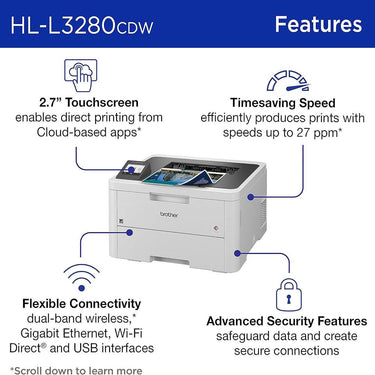 Brother HLL3280CDW Laser Printer + 26 Months Protection Bundle