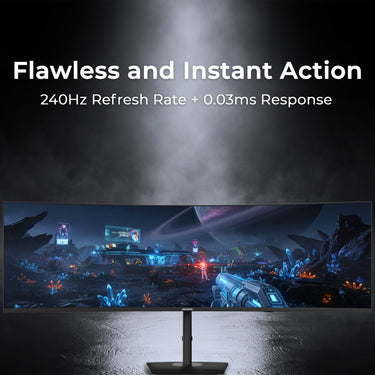 Deco Gear 49" QD-OLED 240Hz Curved Ultrawide Gaming Monitor 5120x1440 32:9 0.03ms HDR400