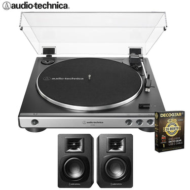 Audio-Technica AT-LP60X-GM Fully Automatic Turntable w/ AT-SP3X Speaker + 26 Month Protection