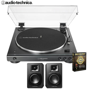 Audio-Technica AT-LP60XBT-BK Bluetooth Turntable w/ AT-SP3X Speaker + 26 Month Protection