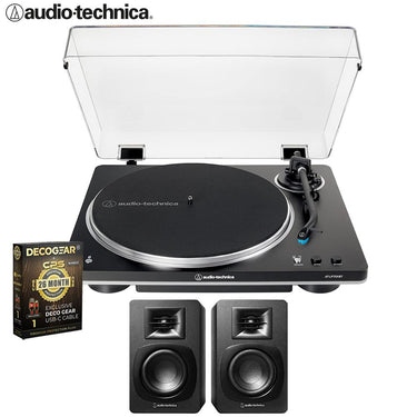 Audio-Technica AT-LP70XBT-BS Automatic Wireless Turntable w/ AT-SP3X Speaker + 26 Month Protect