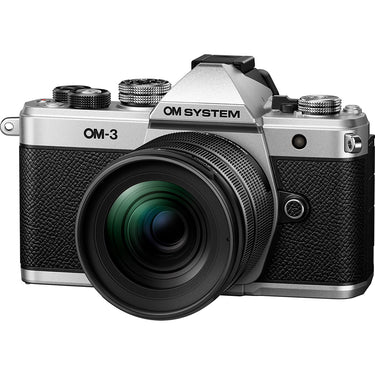 OM SYSTEM Olympus OM-3 Digital Camera, M.ZUIKO 12-45mm Lens, Silver (V210051SW000)