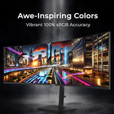 Deco Gear 49" Curved Ultrawide Monitor DQHD 5120x1440, 120Hz, 65W USB-C, KVM, HDR