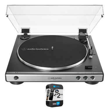 Audio-Technica Fully Automatic Belt-Drive Turntable 33-1/3 & 45 RPM + 1 Year Warranty Pack