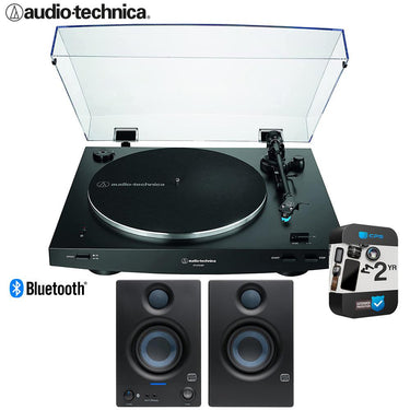 Audio-Technica AT-LP3XBT-BK Wireless Turntable + Eris 3.5BT Monitors + 2 YR Warranty Bundle