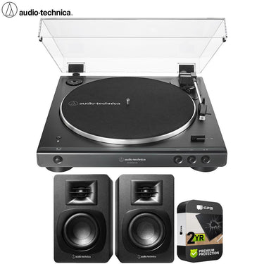 Audio-Technica Fully Automatic Belt-Drive Turntable with BT USB+Speakers Bundle