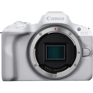 Canon EOS R50 Mirrorless Camera Body Only (White) 5812C002 + Accessories Bundle
