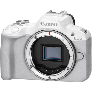 Canon EOS R50 Mirrorless Camera Body Only (White) 5812C002 + Accessories Bundle