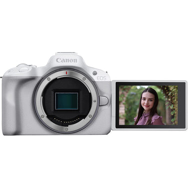Canon EOS R50 Mirrorless Camera Body Only (White) 5812C002 + Accessories Bundle