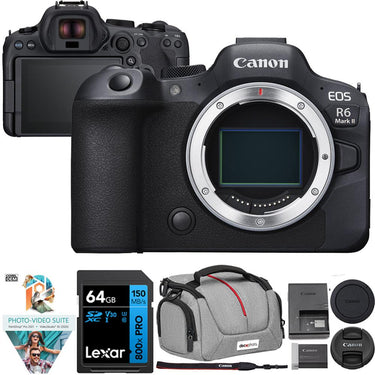Canon EOS R6 Mark II Full-Frame 24.2 MP Mirrorless Camera (Body) + 64GB Memory Bundle