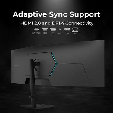 Deco Gear 49" Curved Ultrawide Monitor DQHD 5120x1440, 120Hz, 65W USB-C, KVM, HDR
