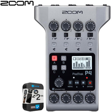 Zoom PodTrak P4 Multitrack Portable Podcast Recorder with 2 Year Warranty