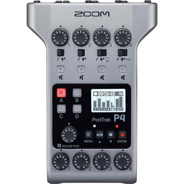 Zoom PodTrak P4 Multitrack Portable Podcast Recorder with 2 Year Warranty
