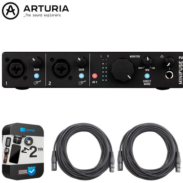 Arturia MiniFuse 2 Portable 2x Input USB-C MIDI Audio Interface + 2 YR Warranty Bundle