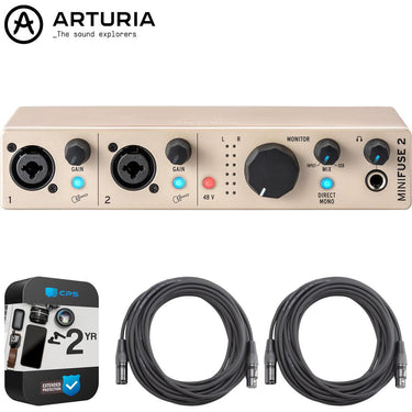 Arturia MiniFuse 2 USB-C Audio Interface + 2 YR Warranty Bundle