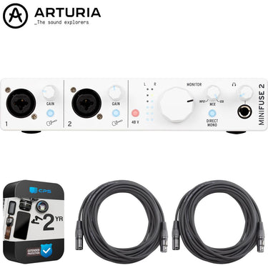 Arturia MiniFuse 2 Portable 2x Input USB-C MIDI Audio Interface + 2 YR Warranty Bundle