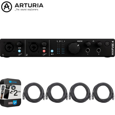 Arturia MiniFuse 4 4x Input USB-C MIDI Audio Interface w/ 2 YR Extended Warranty Bundle