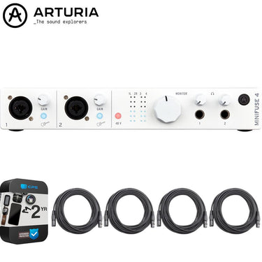 Arturia MiniFuse 4 4x Input USB-C MIDI Audio Interface w/ 2 YR Extended Warranty Bundle