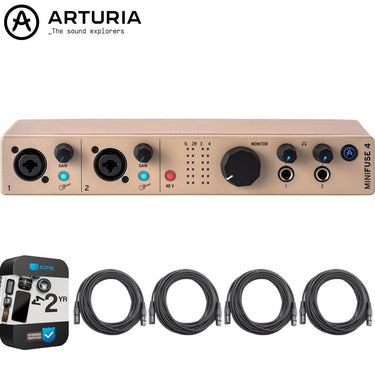 Arturia MiniFuse 4 USB-C Audio Interface, Champagne w/ 2 YR Extended Warranty Bundle