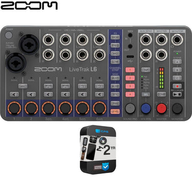 Zoom LiveTrak L-6 10-Channel Digital Mixer and Recorder with 2 Year Warranty