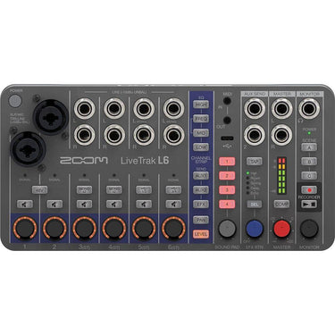 Zoom LiveTrak L-6 10-Channel Digital Mixer and Recorder with 2 Year Warranty