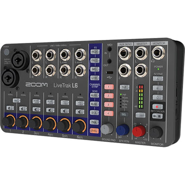 Zoom LiveTrak L-6 10-Channel Digital Mixer and Recorder with 2 Year Warranty