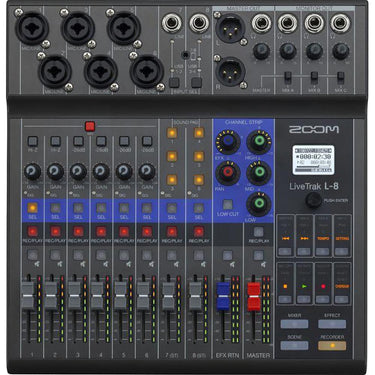 Zoom LiveTrak L-8 8-Channel Digital Mixer and Recorder with 2 Year Warranty