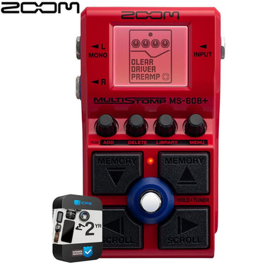 Zoom MS-60B Plus MultiStomp Bass Effects Pedal with 2 Year Warranty
