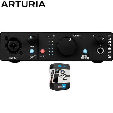Arturia MiniFuse 1 Portable USB-C Audio Interface Black with 26 Month Protection