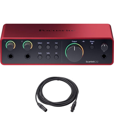 Focusrite Scarlett 2i2 4th Gen Audio Interface + OnStage MC-20 XLR to XLR Mic Cable