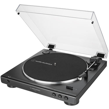 Audio-Technica AT-LP60X-BK Fully Automatic Belt-Drive Stereo Turntable w/ Record Care Bundle