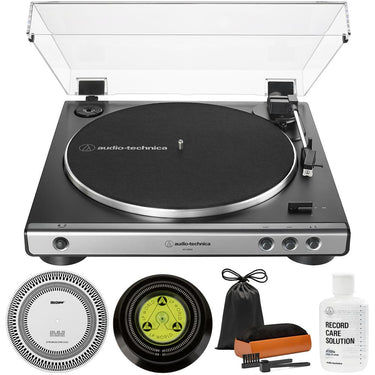 Audio-Technica AT-LP60X-GM Fully Automatic Belt-Drive Turntable w/ Record Care Bundle