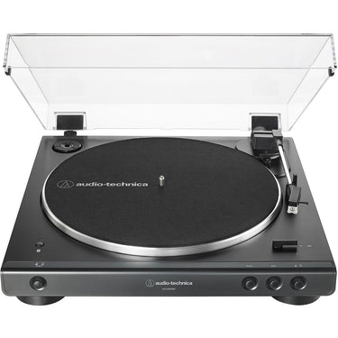 Audio-Technica AT-LP60XBT-BK Belt-Drive Bluetooth Turntable + 2YR Warranty + Record Care Bundle
