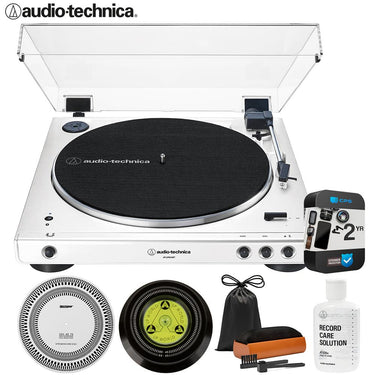 Audio-Technica AT-LP60XBT-WW Wireless Belt-Drive Turntable + 2YR Warranty + Record Care Bundle