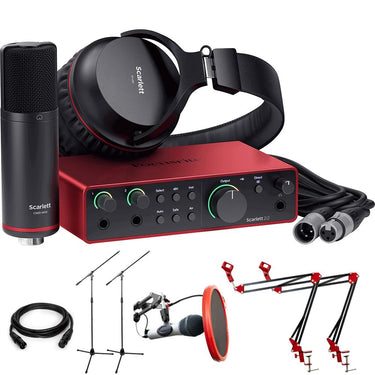 Focusrite Scarlett 2i2 Studio 4th Gen Audio Interface w/ Mic, Headphones + Accessories