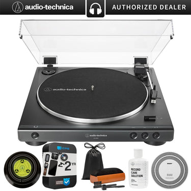 Audio-Technica Fully Auto Belt-Drive Stereo Turntable 33-1/3 & 45 RPM + 2 Year Warranty Pack