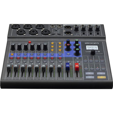 Zoom LiveTrak L-8 8-Channel Digital Mixer and Recorder w/ ZDM-1 Podcast Mic Bundle