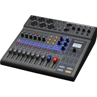 Zoom LiveTrak L-8 8-Channel Digital Mixer and Recorder w/ ZDM-1 Podcast Mic Bundle