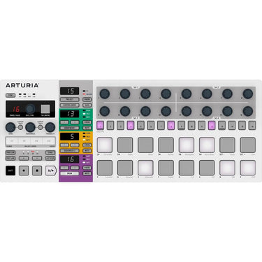 Arturia BeatStep Pro 16-Pad MIDI Controller & Sequencer, White +MIDI Cable +2YR Warranty