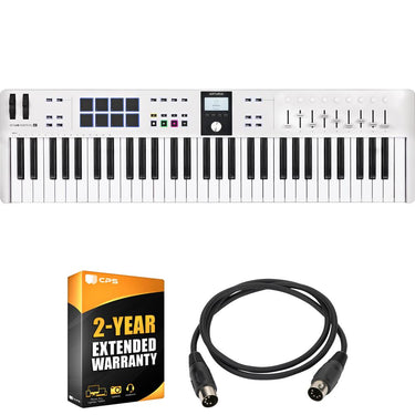 Arturia KeyLab Essential Mk3 61-Key USB MIDI Controller Keyboard + 2 YR Warranty Bundle