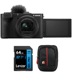 Canon PowerShot V1 4K Video 24.2MP Camera w/ Built-in Zoom +64GB SDXC Card Bundle