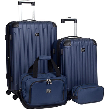 Travelers Club Midtown Hardside 4-Piece Luggage Travel Set, Navy Blue