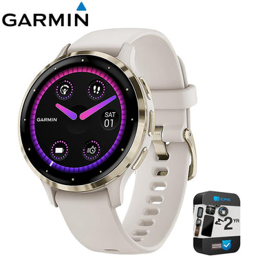 Garmin Venu 3S Fitness GPS Smartwatch Gold Bezel (41mm) Refurbished + 2 YR Warranty Kit