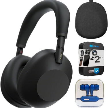 Sony WH-1000XM6 Best Wireless Noise Canceling Headphones, Black + 2YR Warranty Bundle